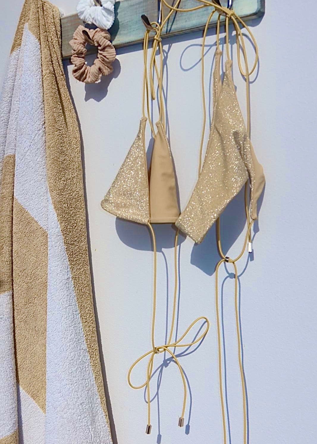 Yellow Gold Bikini Top