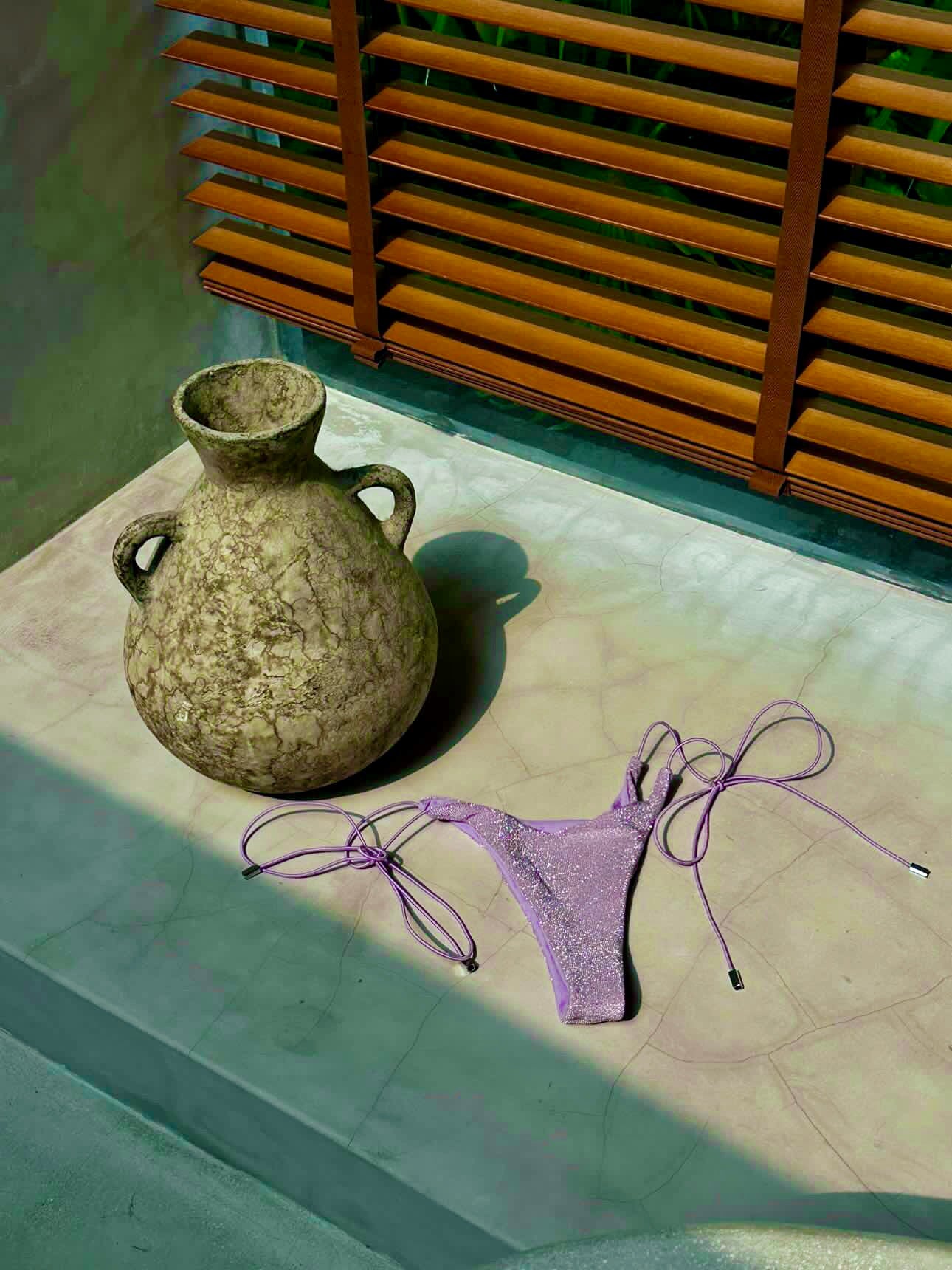 Pretty Purple Cheeky Bikini Bottom | Sarong Separate