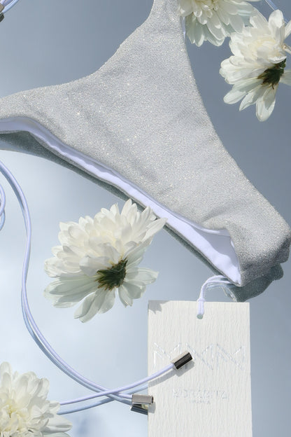 Quartz White Cheeky Bikini Bottom | Sarong Separate