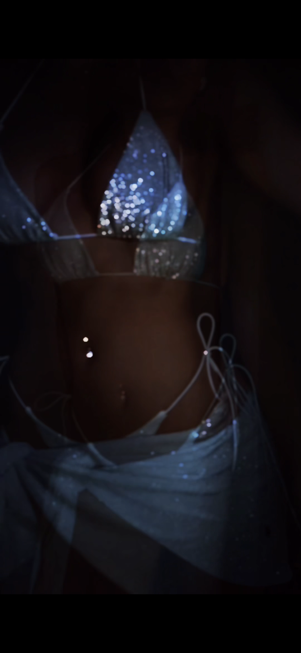 Glowing shimmer at night in Ultra-thin Quartz diamond white shimmer cheeky bikini set with sarong – MORABITA Swimwear